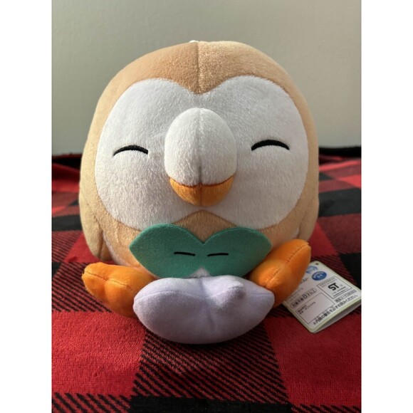 Banpresto Rowlet Snacking Craneking Plush 2018 8.5" Toreba Japan Import NWT - Picture 1 of 7